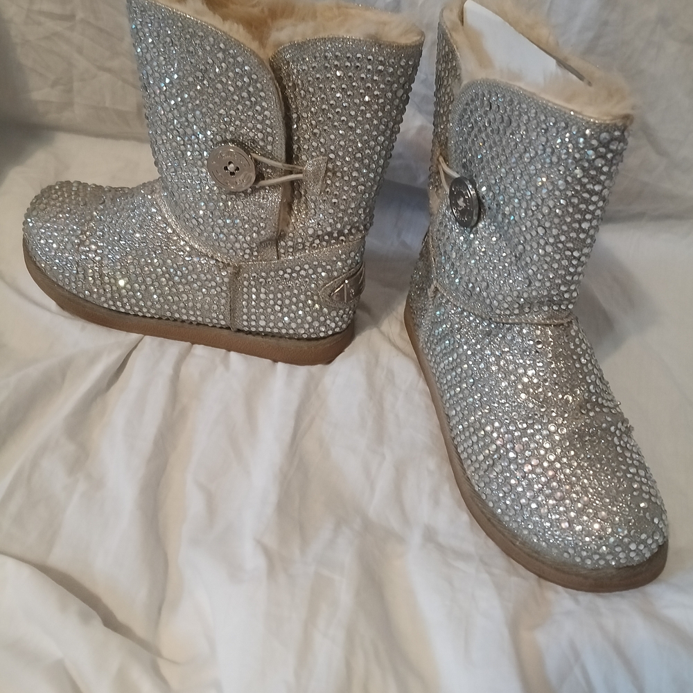 Shiekh Silver Glitter Winter Boots